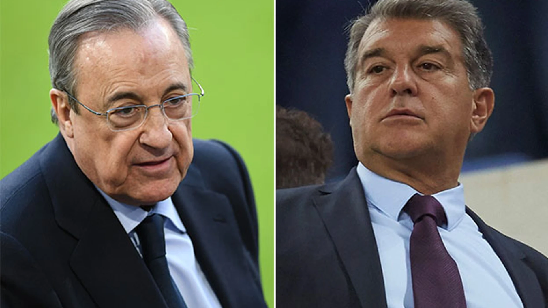 Florentino Pérez, presidente del Real Madrid, y Joan Laporta, presidente del Barcelona.