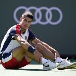 Carlos Alcaraz, en su partido en Indian Wells contra Andy Murray