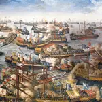 Una de las pinturas que conmemoraban la victoria de Lepanto