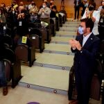 El presidente de ERC, Oriol Junqueras (i) y el presidente de la Generaliat, Pere Aragonès (d).