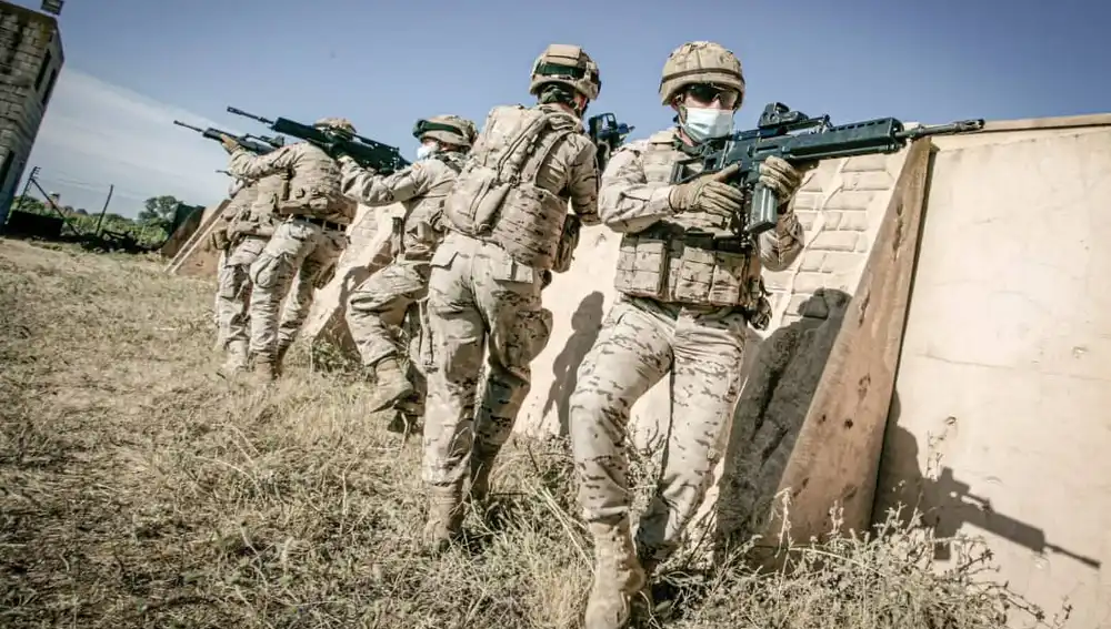 Unidades de la Infantería de Marina, durante un entrenamiento