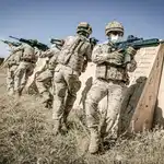 Unidades de la Infantería de Marina, durante un entrenamiento