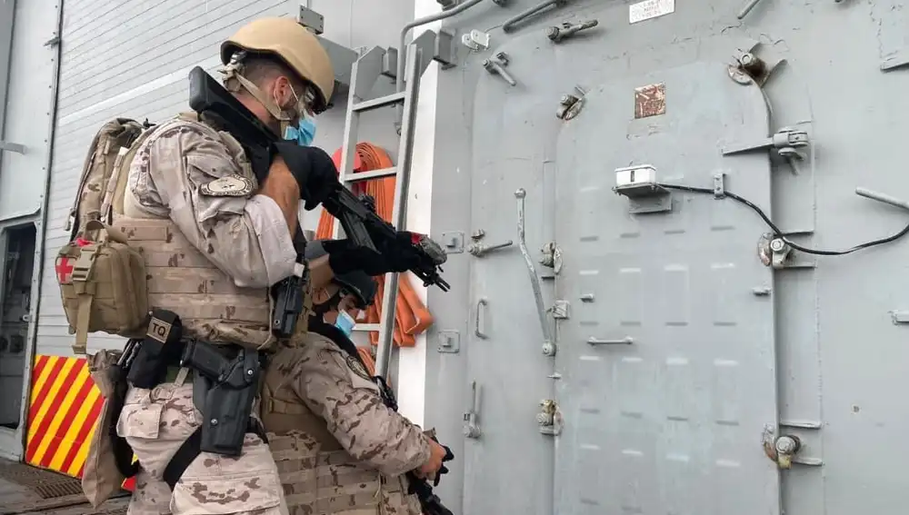 Unidades de la Infantería de Marina, durante un entrenamiento