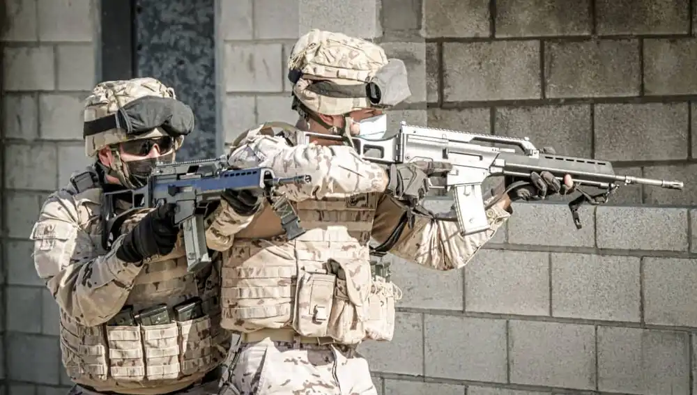 Unidades de la Infantería de Marina, durante un entrenamiento