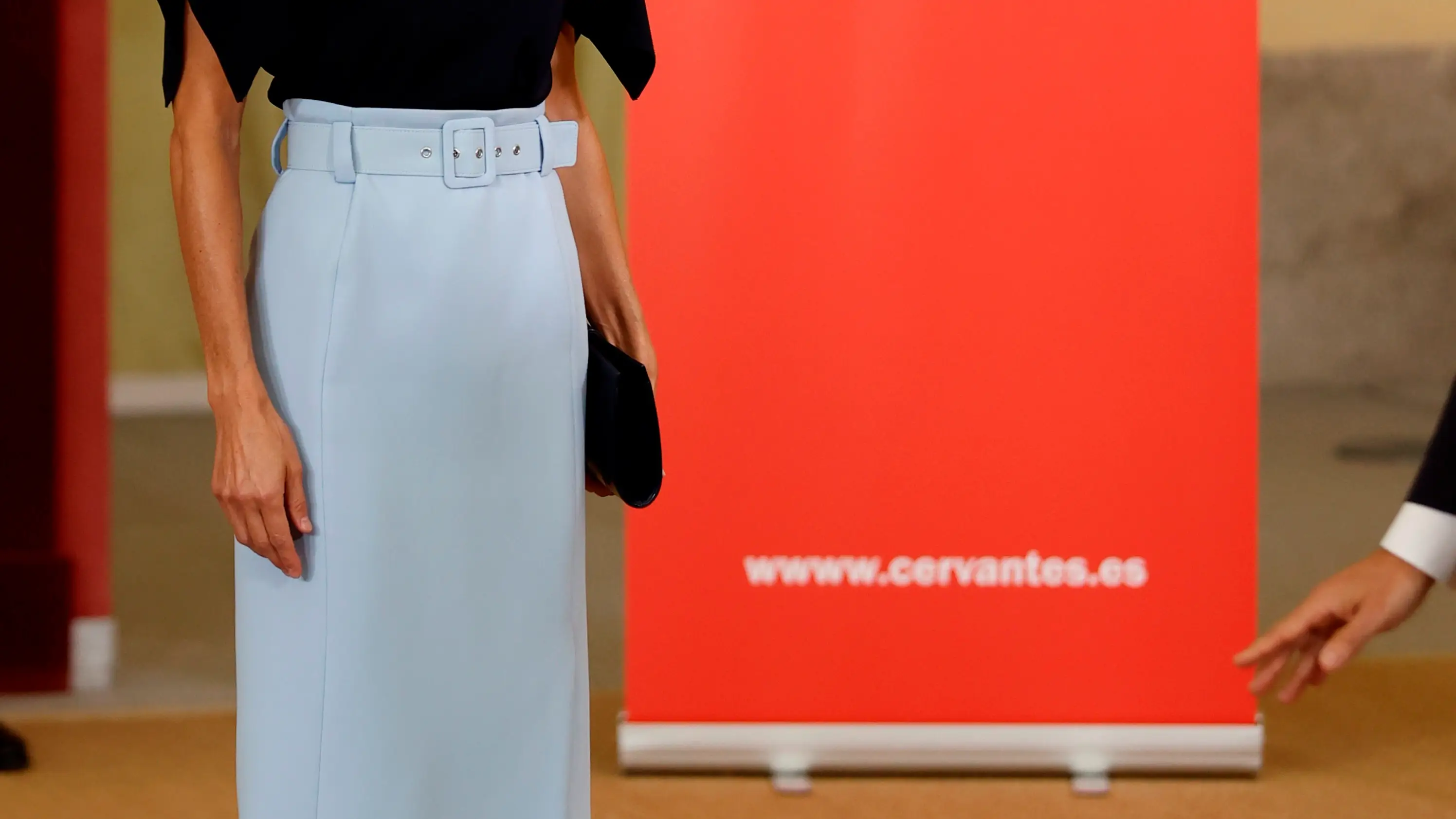 La Reina Letizia asiste a la reunión del Patronato del Instituto Cervantes, este lunes, en el Palacio de El Pardo.