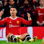 Cristiano Ronaldo, en un partido con el Manchester United.