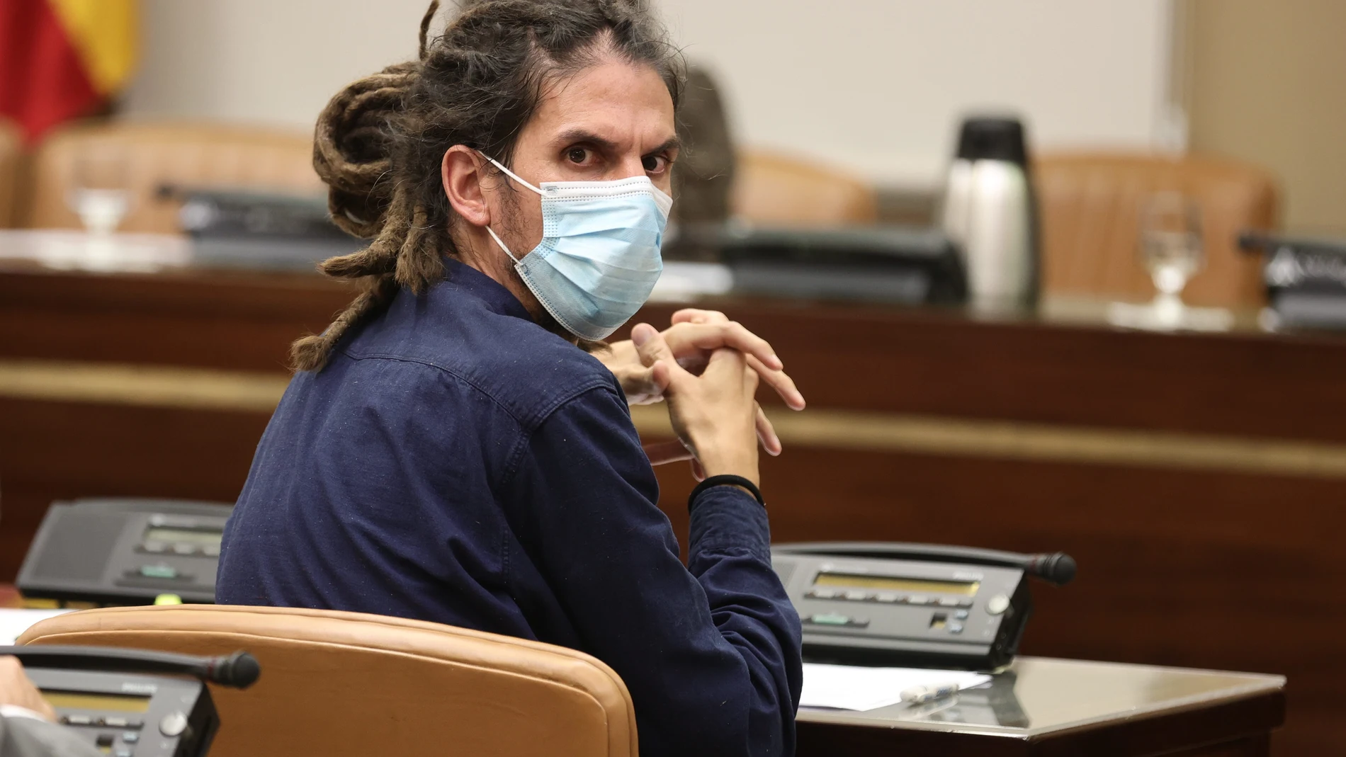 El ex diputado de Unidas Podemos Alberto Rodríguez, en la comisión de Derechos Sociales del Congreso