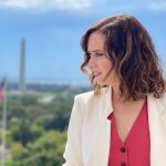 La presidenta Ayuso, durante su reciente viaje a Estados Unidos