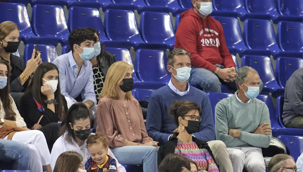 La infanta Cristina e Iñaki Urdangarin en el partido de su hijo Pablo