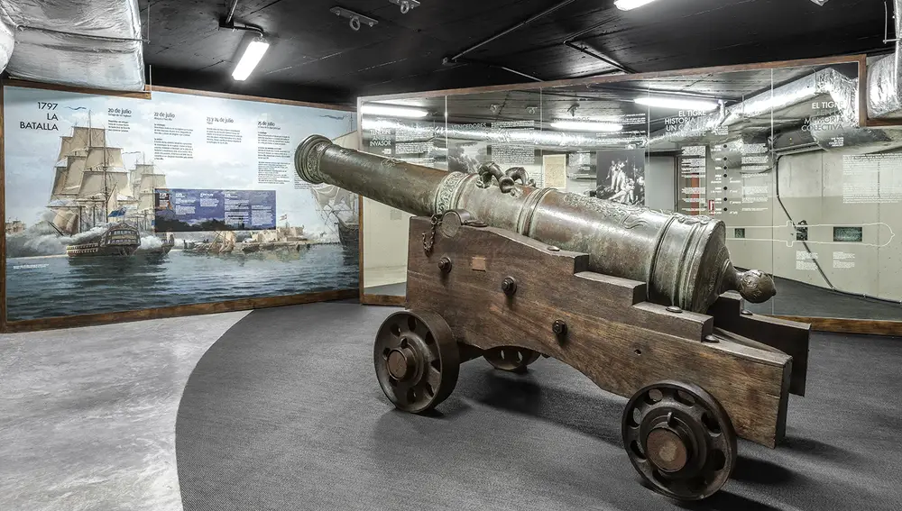 Imagen del cañón "Tigre" el museo del Castillo de San Cristóbal, en Santa Cruz de Tenerife