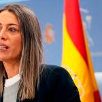 La diputada de JxCat Míriam Nogueras durante una rueda de prensa en el Congreso