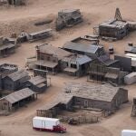 Vista aérea del set de rodaje de "Rust", donde se produjo el accidente