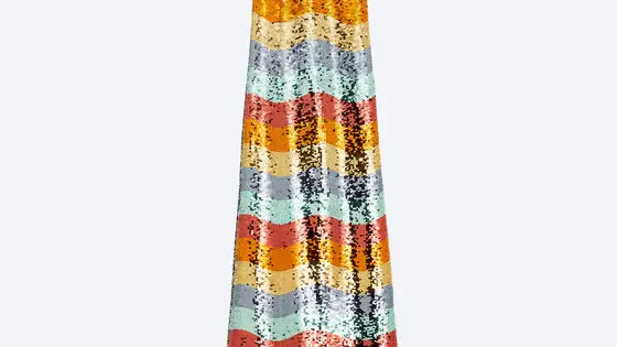 Vestido lentejuelas con odas multicolor, de Uterqüe