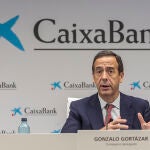El consejero delegado de CaixaBank, Gonzalo Gortázar, en la presentación de los resultados de los nueve primeros meses de 2021