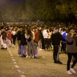 Botellones y control policial en el Parque del Oeste en Madrid