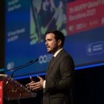 El ministro de Consumo, Alberto Garzón, en la clausura del VII Foro Global del Pacto de Políticas Alimentarias Urbanas de Milán, en Barcelona. A 21 de octubre de 2021