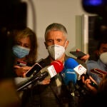 El ministro del Interior, Fernando Grande-Marlaska, en la segunda jornada del 15º congreso regional del PSOE La Rioja