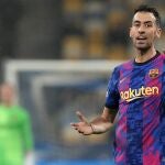 Sergio Busquets, en el partido contra el Dinamo de Kiev