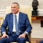 El primer ministro iraquí, Mustafa Al Kadhimi, durante su visita a la Casa Blanca el pasado julio