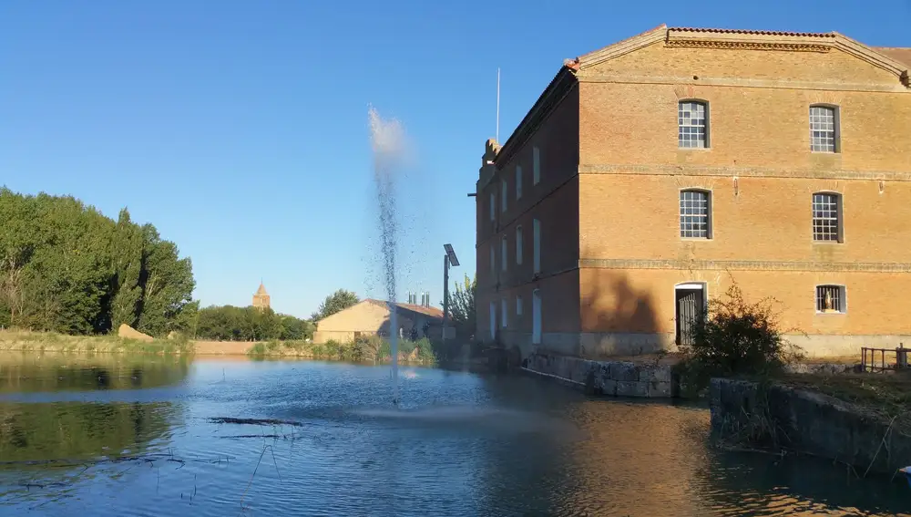 En Abarca de Campos se encuentra la primera esclusa del ramal del Canal de Castilla y un acueducto que salva las aguas del río Valdeginate.
