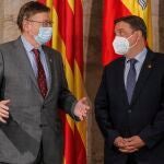 El president de la Generalitat, Ximo Puig, y el ministro de Agricultura, Luis Planas
