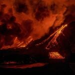 Vista de la colada de lava el pasado miércoles del volcán Cumbre Vieja en La Palma.