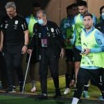 Óscar Washington Tabárez, antes del partido contra Argentina