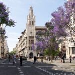 Colau plantea una Vía Layetana con aceras de 4 metros y tráfico privado solo de bajada