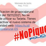Tuit de advertencia de la Policía Nacional