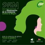 Cartel del CSIF con motivo del Día Internacional contra la Violencia de Género