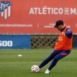 Simeone, en el último entrenamiento del Atlético