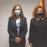 La delegada del Gobierno en Castilla y león, Virginia Barcones, junto a la directora del Instituto para la Transición Justa (ITJ), del Ministerio para la Transición Ecológica y el Reto Demográfico (MITECO), Laura Martín Murillo