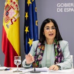 La ministra de Sanidad, Carolina Darias, comparece en rueda de prensa para informar sobre la situación epidemiológica y el desarrollo de la Campaña de Vacunación en el Ministerio de Sanidad.
