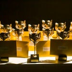 Estatuillas de los Premios Feroz, que en su edición de 2022 se celebrarán en Zaragoza.© Alberto R. Roldan / AIE MADRID 16/01/2020