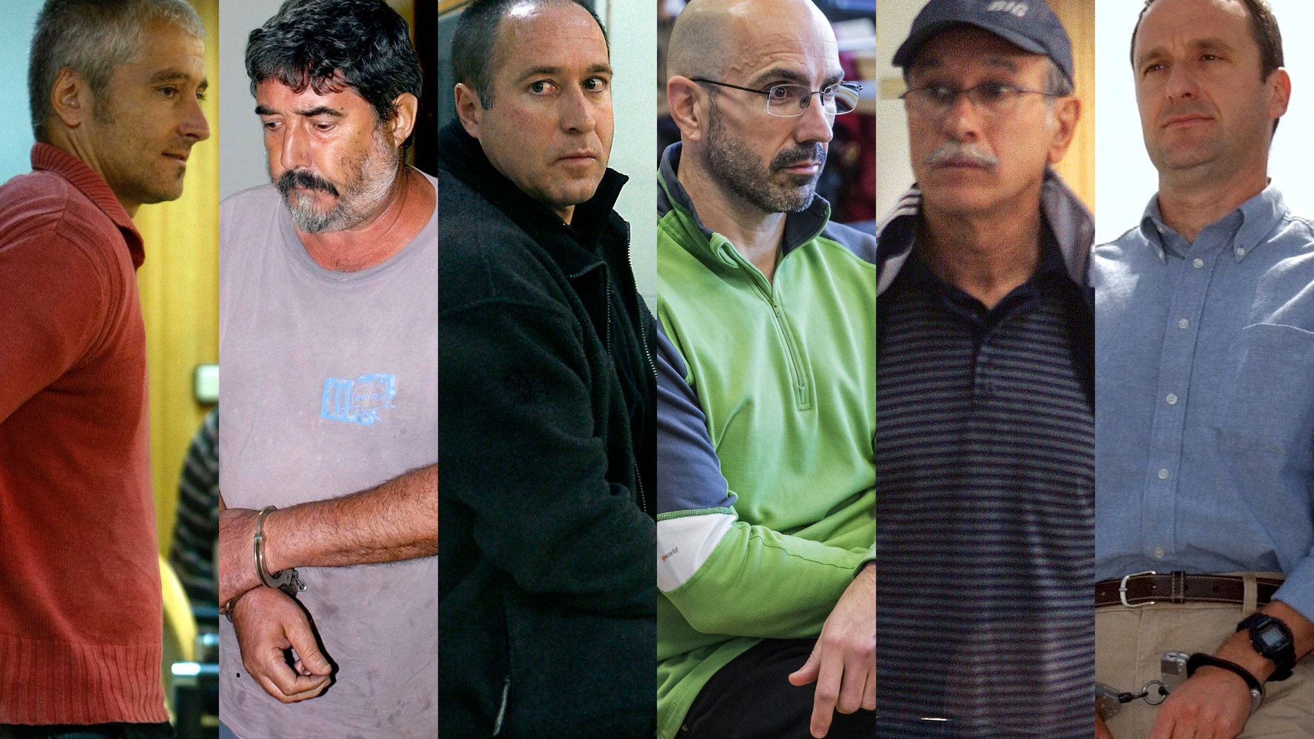 “Txapote”, Sebastián Echániz, Henri Parot, Álvaro Arri Pascual, José María Arregui “Fiti” y Juan Luis Aguirre Lete