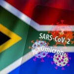 Bandera de Sudáfrica en una infografía sobre la variante ómicron del coronavirus28/11/2021