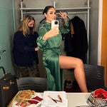 Vicky Martín Berrocal con vestidazo de Zara.