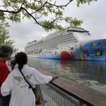 Imagen del crucero en el que se declaró un brote de covid a su llegada a EE UU