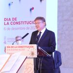 El presidente de la Generalitat Valenciana, Ximo Puig, en el acto conmemorativo del Día de la Constitución