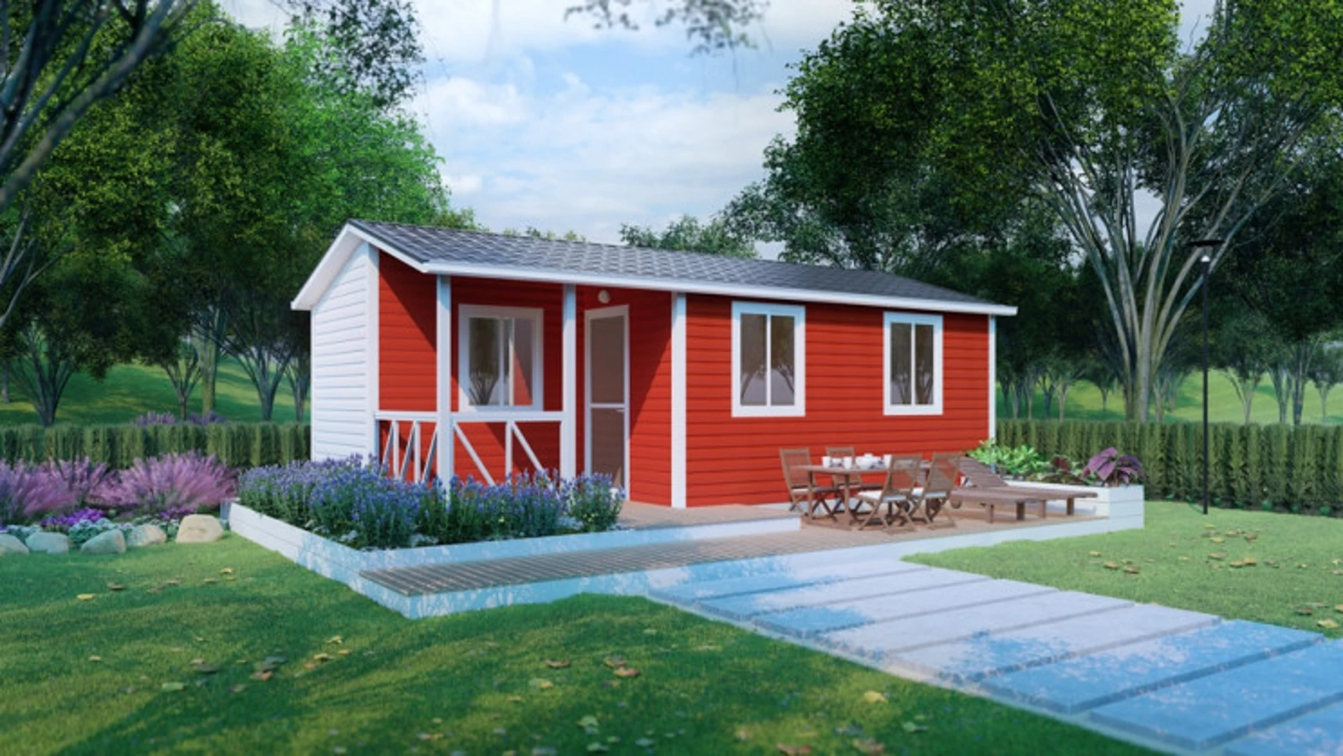 Casa prefabricada como la que sale en la "Casa de papel"