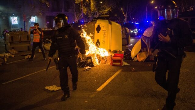 Altercados en Barcelona en el aniversario del referéndum del 1-O el pasado octubre