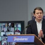 El presidente del PP de Castilla y León, Alfonso Fernández Mañueco, clausura el Comité Ejecutivo Autonómico