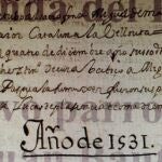 La partida de nacimiento de Mateo Espliguero, el primero que consta de este apellido en el Archivo Parroquial de Arganda del Rey. Imagen cedida por Alberto Álvarez Murillo y el padre Esteban Castell.