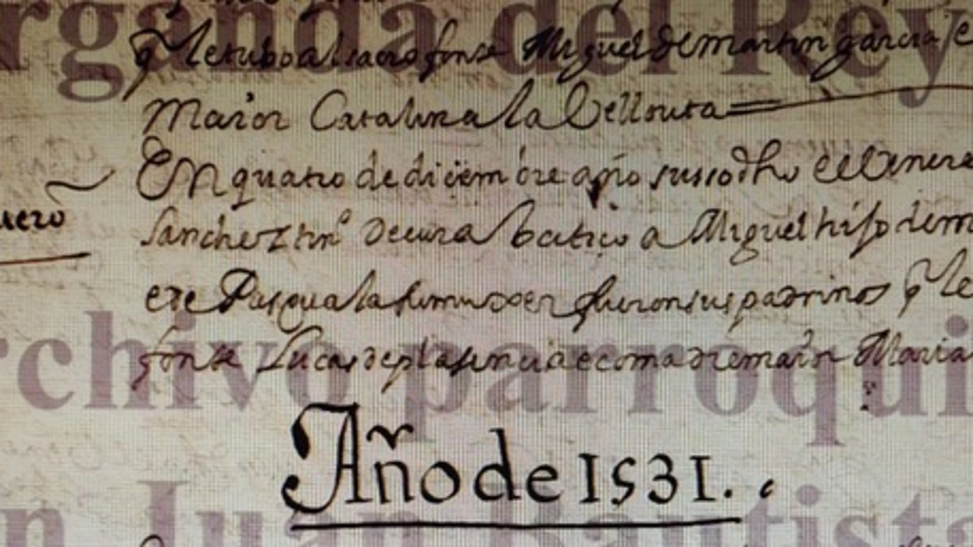 La partida de nacimiento de Mateo Espliguero, el primero que consta de este apellido en el Archivo Parroquial de Arganda del Rey. Imagen cedida por Alberto Álvarez Murillo y el padre Esteban Castell.