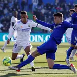 Jorge Cuenca con el Getafe. EFE/Juan Carlos Hidalgo