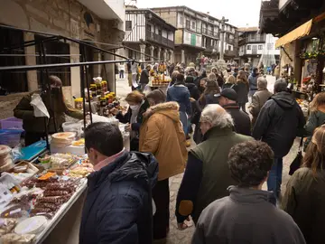 Calles repletas de gente en La Alberca Calles repletas de gente en La Alberca