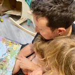 Pablo Iglesias con su hijo el Día de Reyes