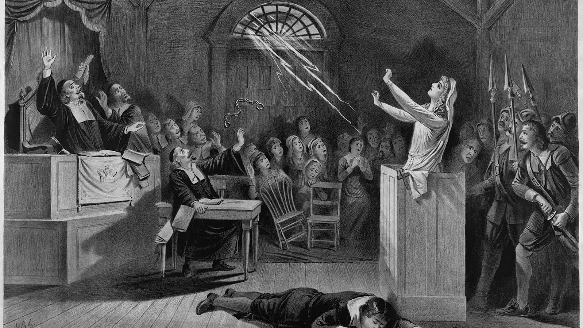 Representación fantasiosa de los juicios de brujas de Salem