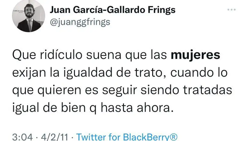 Tuit machista del candidato de Vox en Castilla y León