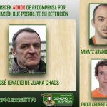 De Juana Chaos, Arnatz Arambarri o Eneko Aguirre, están entre los 26 etarras huidos buscados